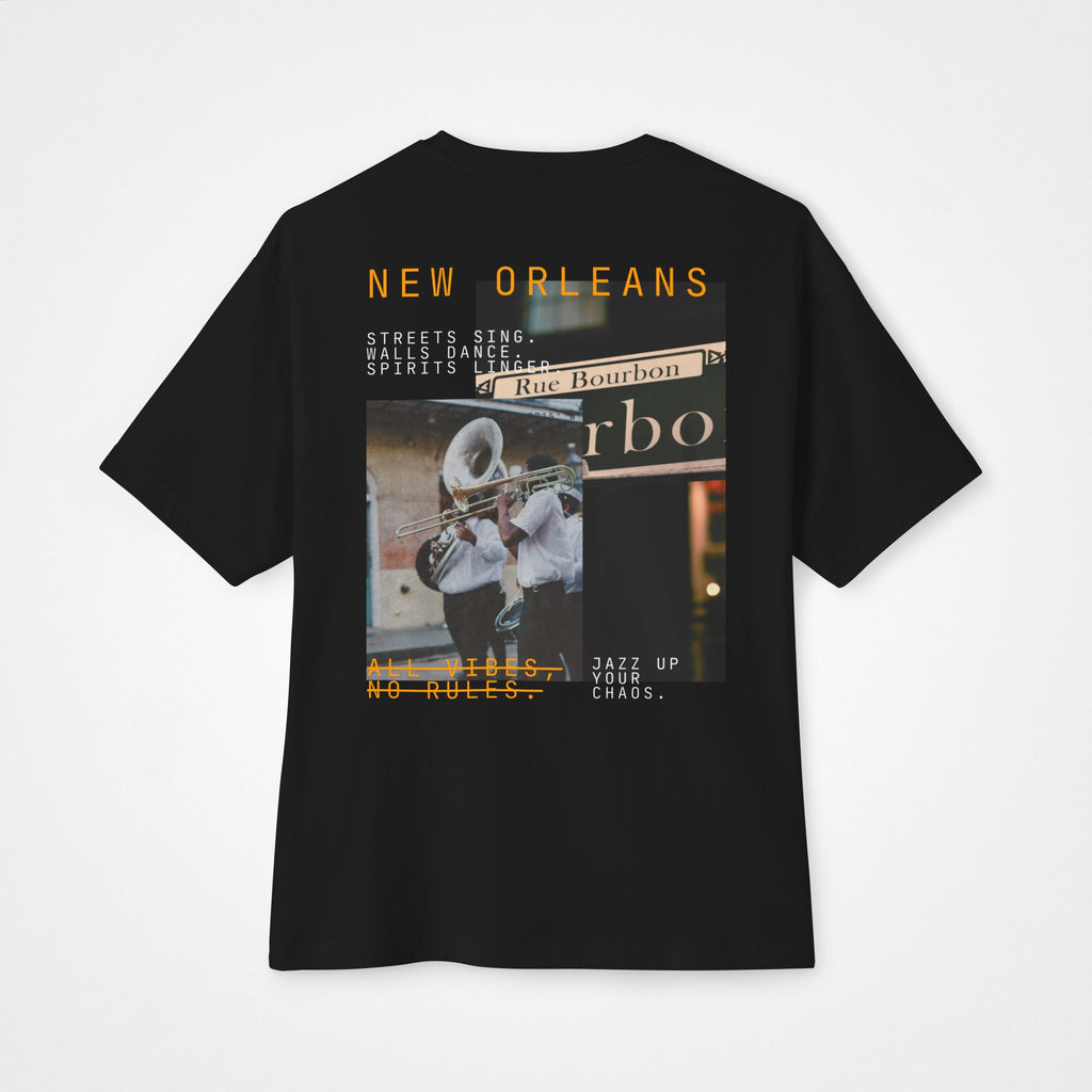 Jazz Up the Chaos – NOLA Oversized Boxy T-Shirt Moodwear