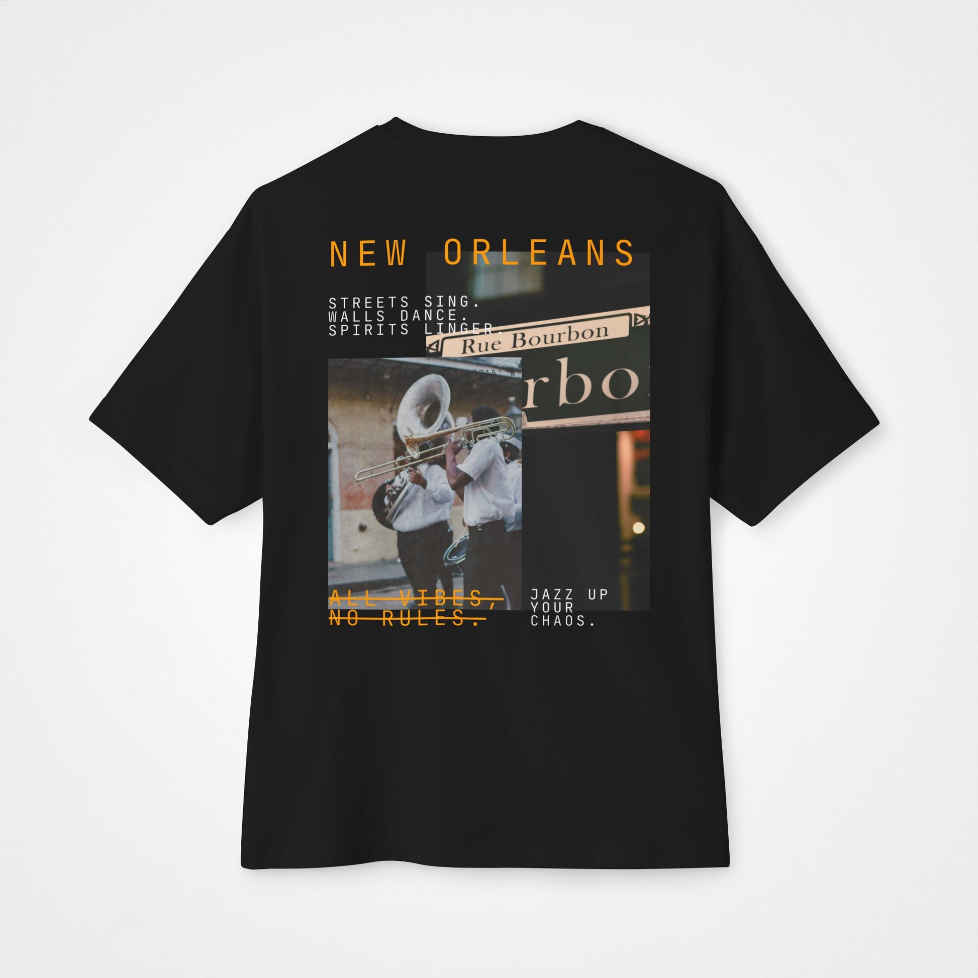 Jazz Up the Chaos – NOLA Oversized Boxy T-Shirt Moodwear