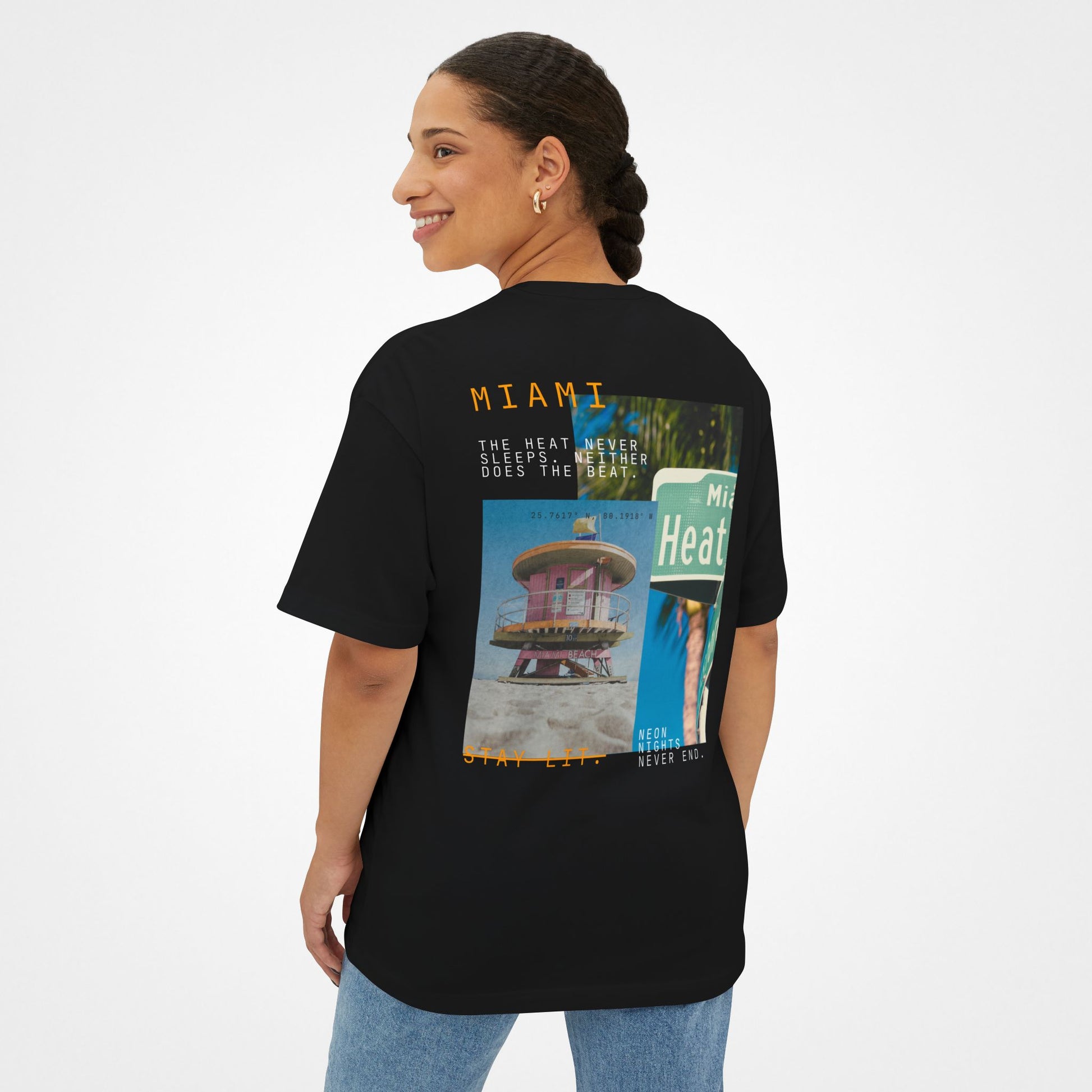 Stay Lit – Miami Oversized Boxy T-Shirt Moodwear