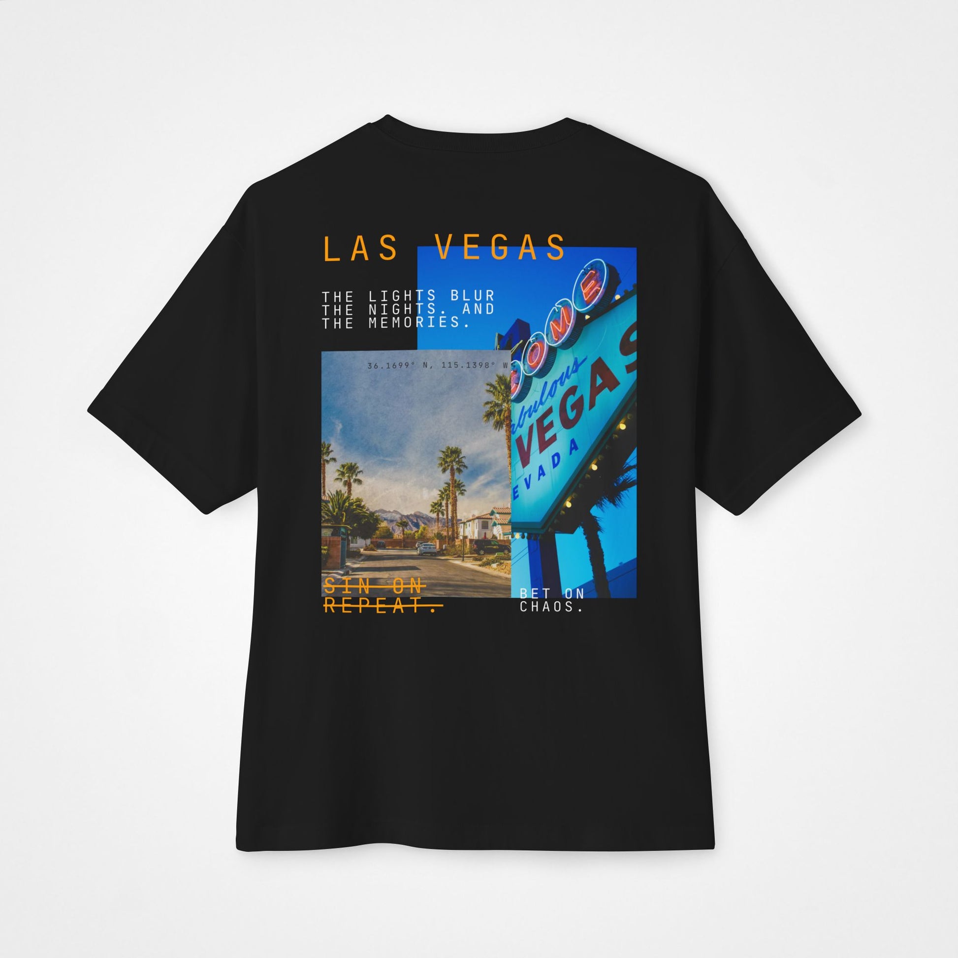 Sin on Repeat – Las Vegas Oversized Boxy T-Shirt Moodwear