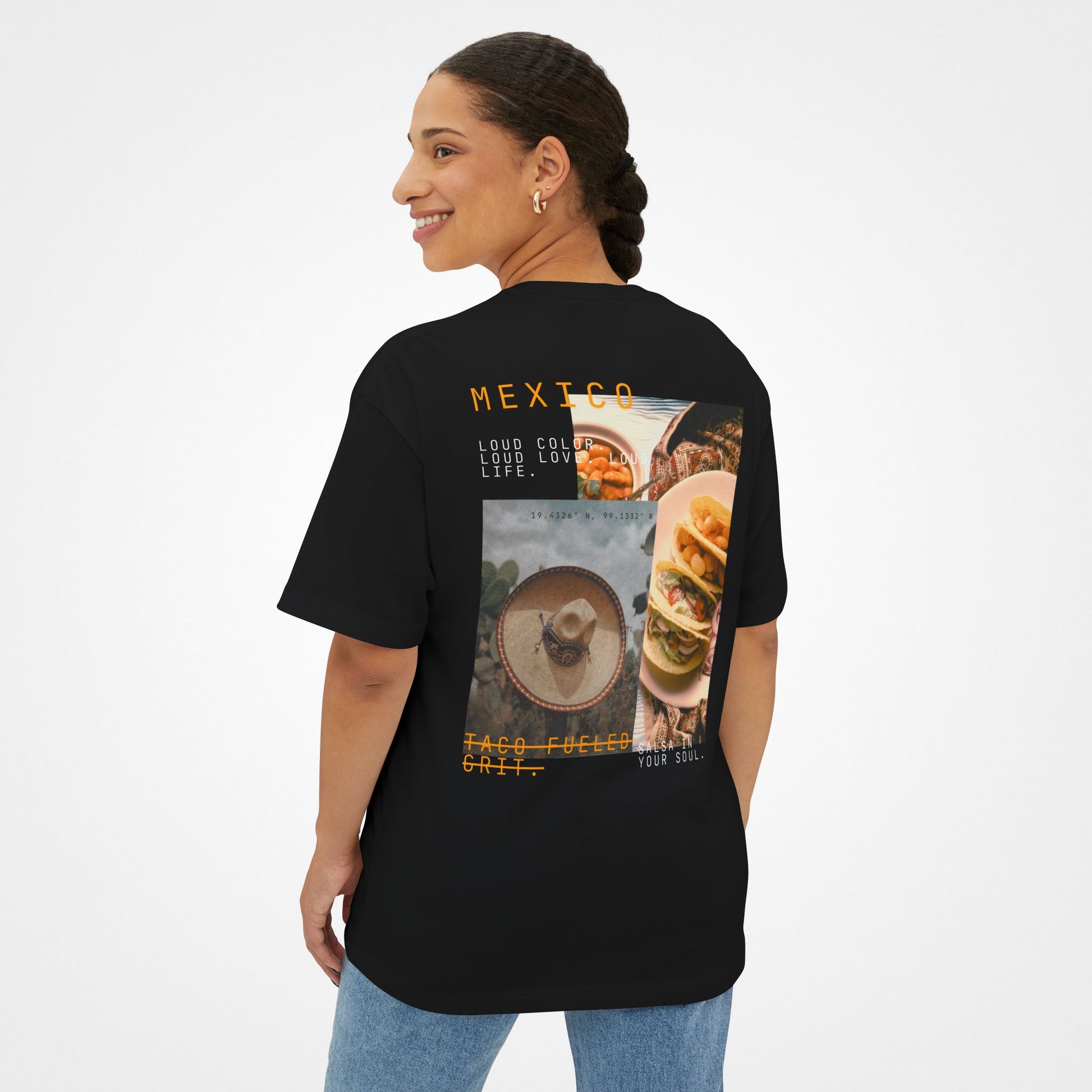 Taco-Fueled Grit – CDMX Oversized Boxy T-Shirt Moodwear