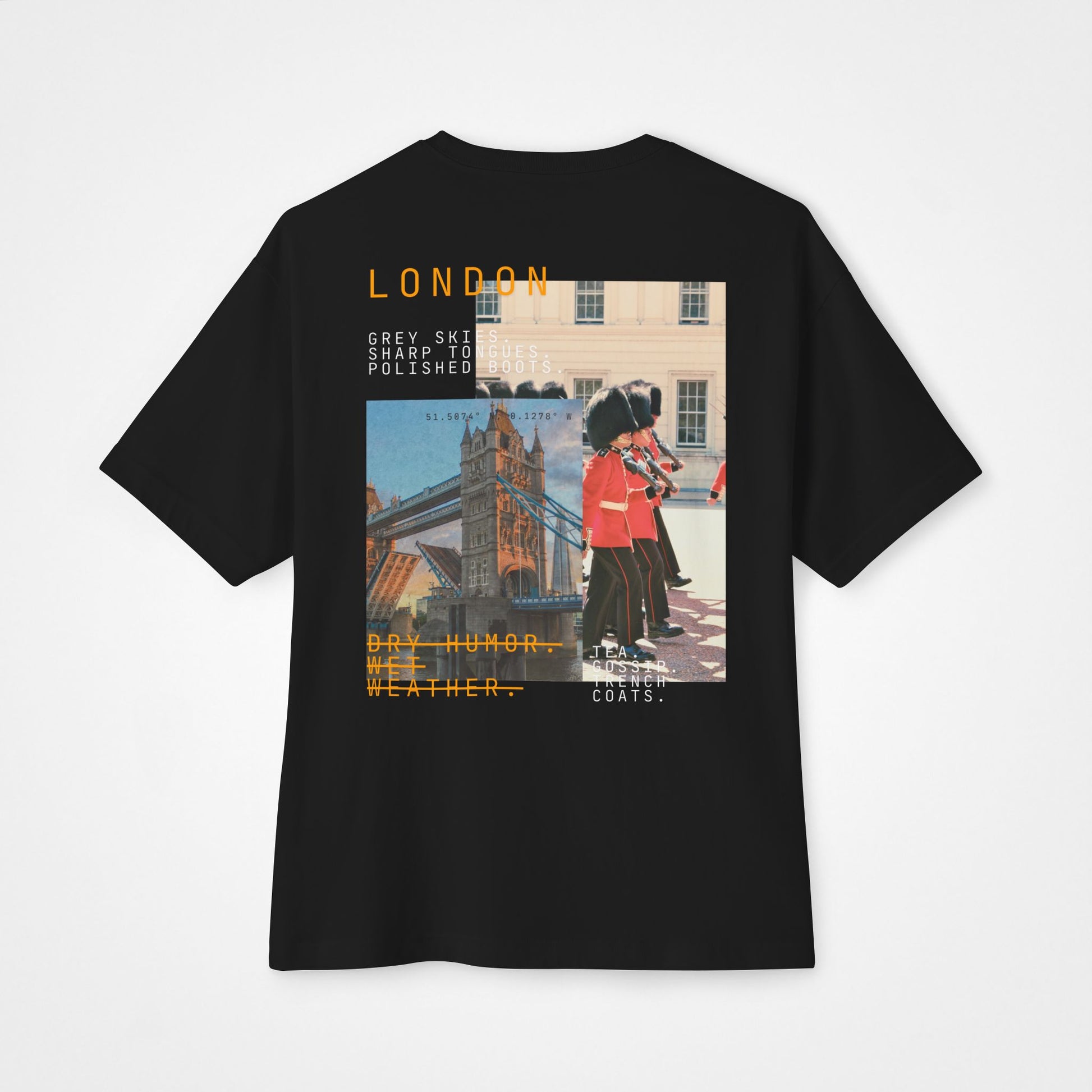 Dry Humor. Wet Weather. – London Oversized Boxy T-Shirt Moodwear