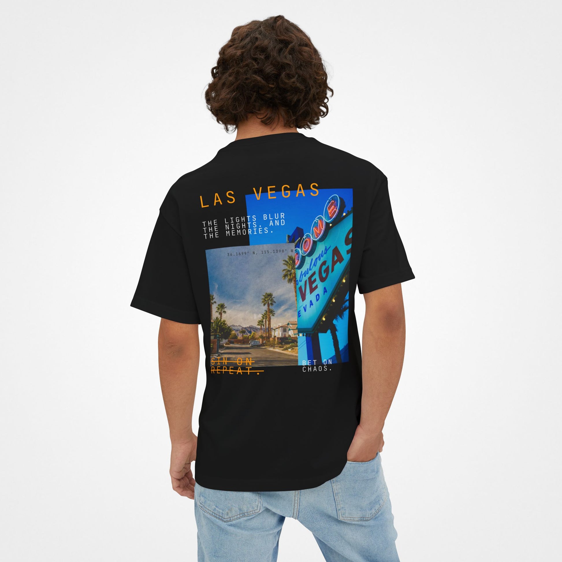 Sin on Repeat – Las Vegas Oversized Boxy T-Shirt Moodwear