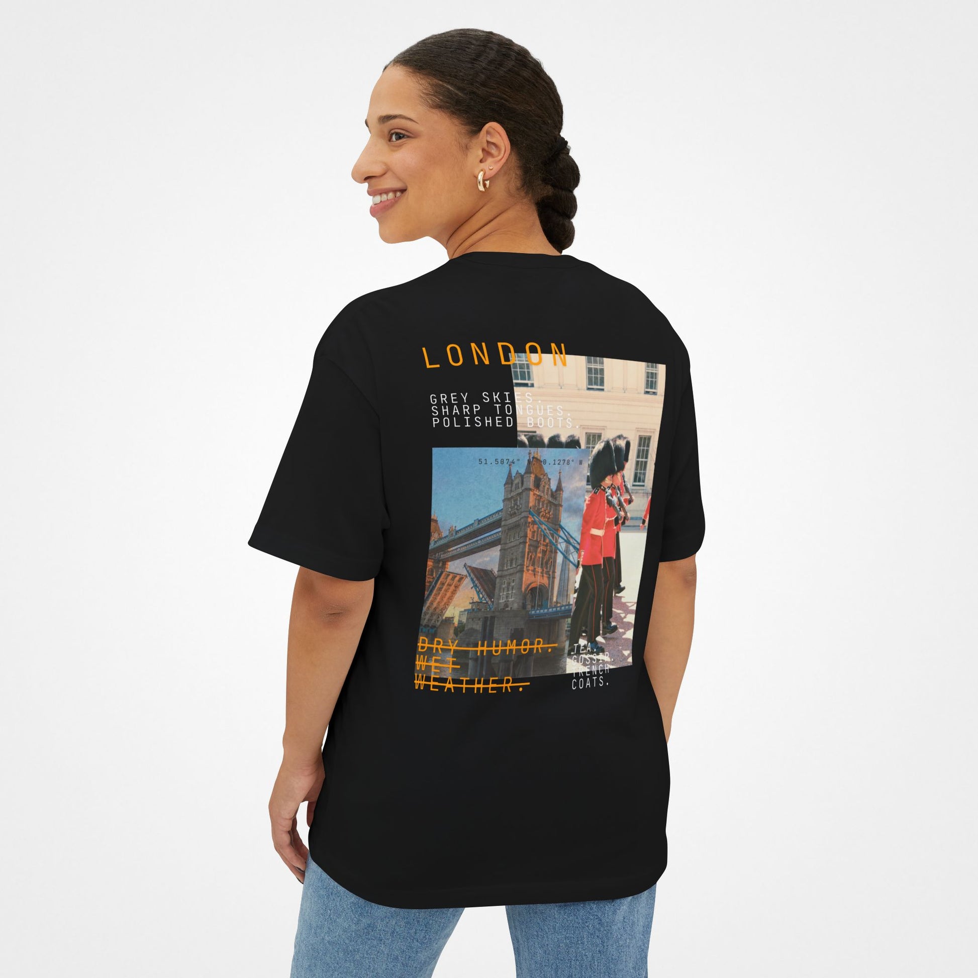 Dry Humor. Wet Weather. – London Oversized Boxy T-Shirt Moodwear